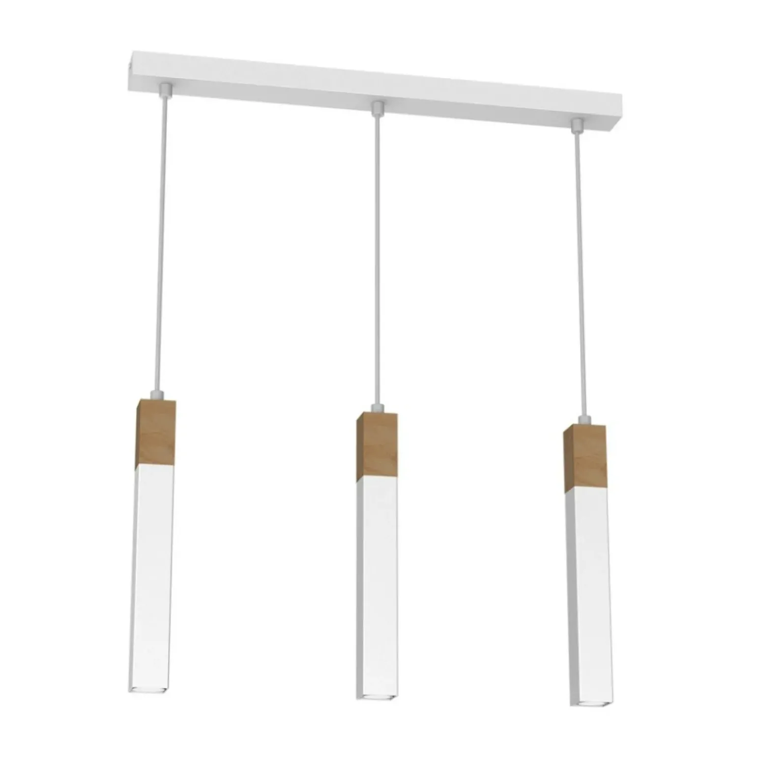 Outlet Biała lampa wisząca z trzema zwisami MLP7476 z serii SOLO SAWN | Kaja Oświetleni Żyrandole Nowoczesne