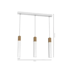 Outlet Biała lampa wisząca z trzema zwisami MLP7476 z serii SOLO SAWN | Kaja Oświetleni Żyrandole Nowoczesne