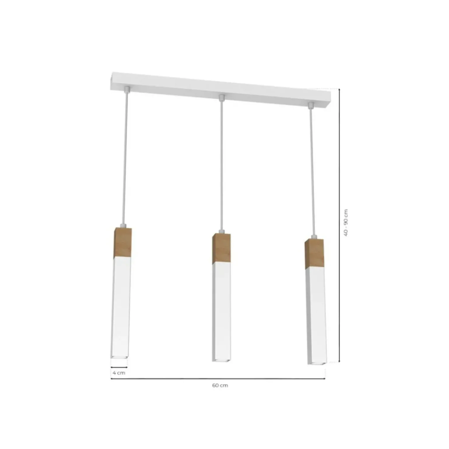 Outlet Biała lampa wisząca z trzema zwisami MLP7476 z serii SOLO SAWN | Kaja Oświetleni Żyrandole Nowoczesne