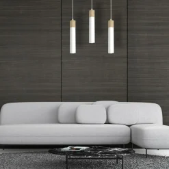 Outlet Biała lampa wisząca z trzema zwisami MLP7476 z serii SOLO SAWN | Kaja Oświetleni Żyrandole Nowoczesne