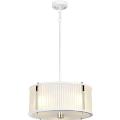 Shop Biała lampa wisząca ze szkłem DL-CORONA-3P-WPN z serii CORONA Żyrandole Nowoczesne
