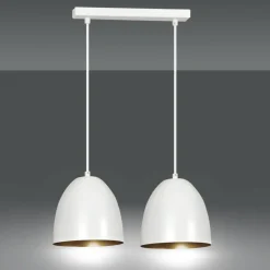 Best Biała lampa wisząca ze złotymi zdobieniami 411/2 | Kaja Oświetlenie Żyrandole Nowoczesne