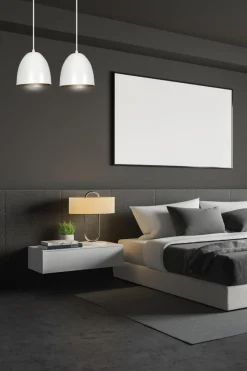 Best Biała lampa wisząca ze złotymi zdobieniami 411/2 | Kaja Oświetlenie Żyrandole Nowoczesne