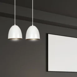 Best Biała lampa wisząca ze złotymi zdobieniami 411/2 | Kaja Oświetlenie Żyrandole Nowoczesne