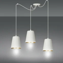 Clearance Biała lampa wisząca ze złotym zdobieniem 456/3 | Kaja Oświetlenie Żyrandole Nowoczesne