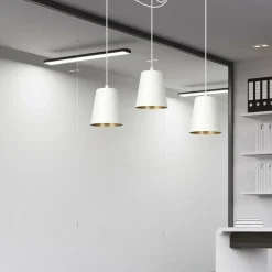 Clearance Biała lampa wisząca ze złotym zdobieniem 456/3 | Kaja Oświetlenie Żyrandole Nowoczesne