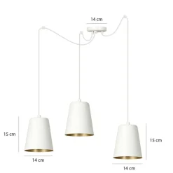 Clearance Biała lampa wisząca ze złotym zdobieniem 456/3 | Kaja Oświetlenie Żyrandole Nowoczesne