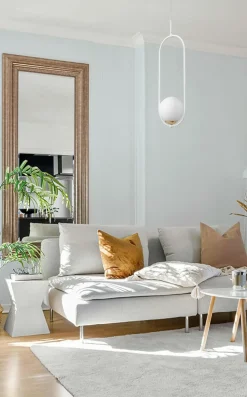 Store Biała lampa wisząca ze złotym, ozdobnym elementem K-5300 z serii ARLENA Żyrandole Nowoczesne