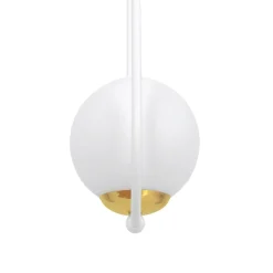 Store Biała lampa wisząca ze złotym, ozdobnym elementem K-5300 z serii ARLENA Żyrandole Nowoczesne