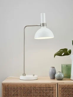 Sklep Kaja Biała lampka biurkowa ze ściemniaczem 107502 | Kaja Oświetlenie