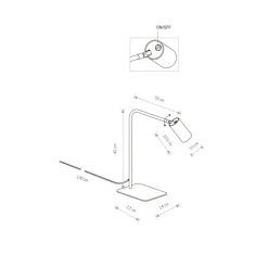 Sklep Kaja Biała lampka biurkowa, ze złotym zdobieniem 7713 | Kaja Oświetlenie
