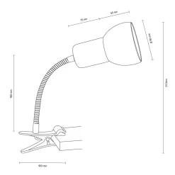Sklep Kaja Biała lampka na klips z drewnianą oprawką 2224174WF SVENDA | Kaja