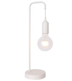 Sklep Kaja Biała lampka stołowa odkryta żarówka LEDEA 50501193 LAREN | Kaja