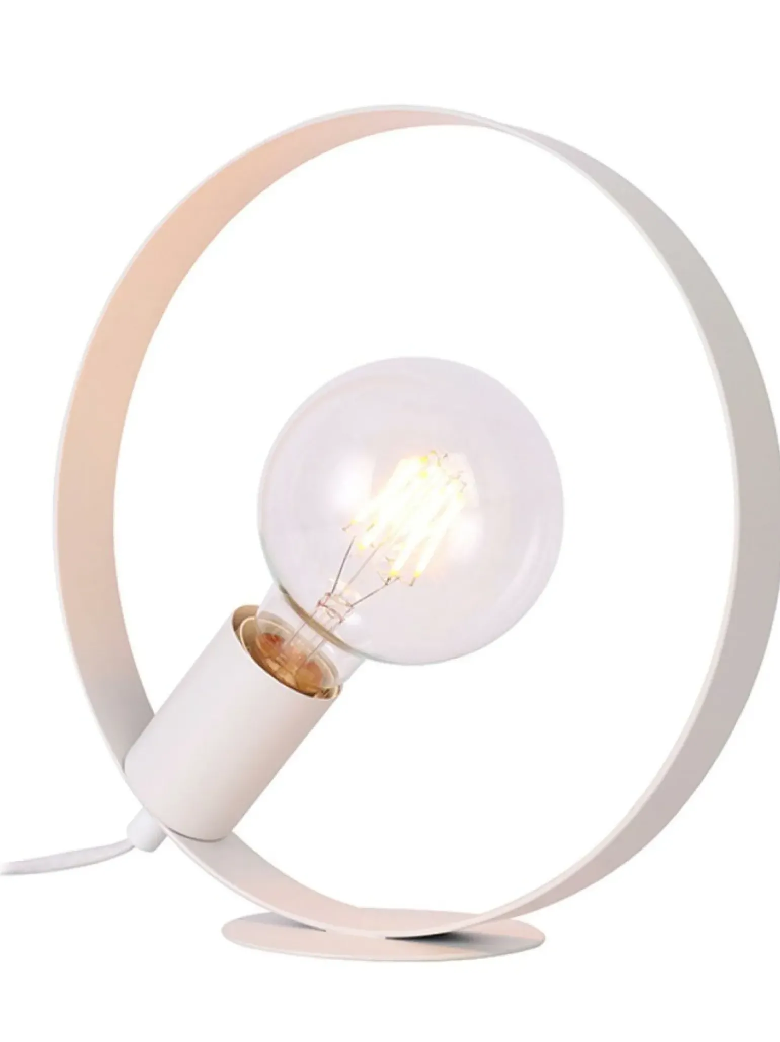 Sklep Kaja Biała lampka stołowa okrągła E27 LEDEA 50501201 NEXO | Kaja