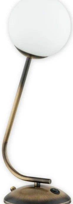 Sklep Kaja Biała lampka stołowa w patynowej oprawie O2908 L1 PAT | Kaja