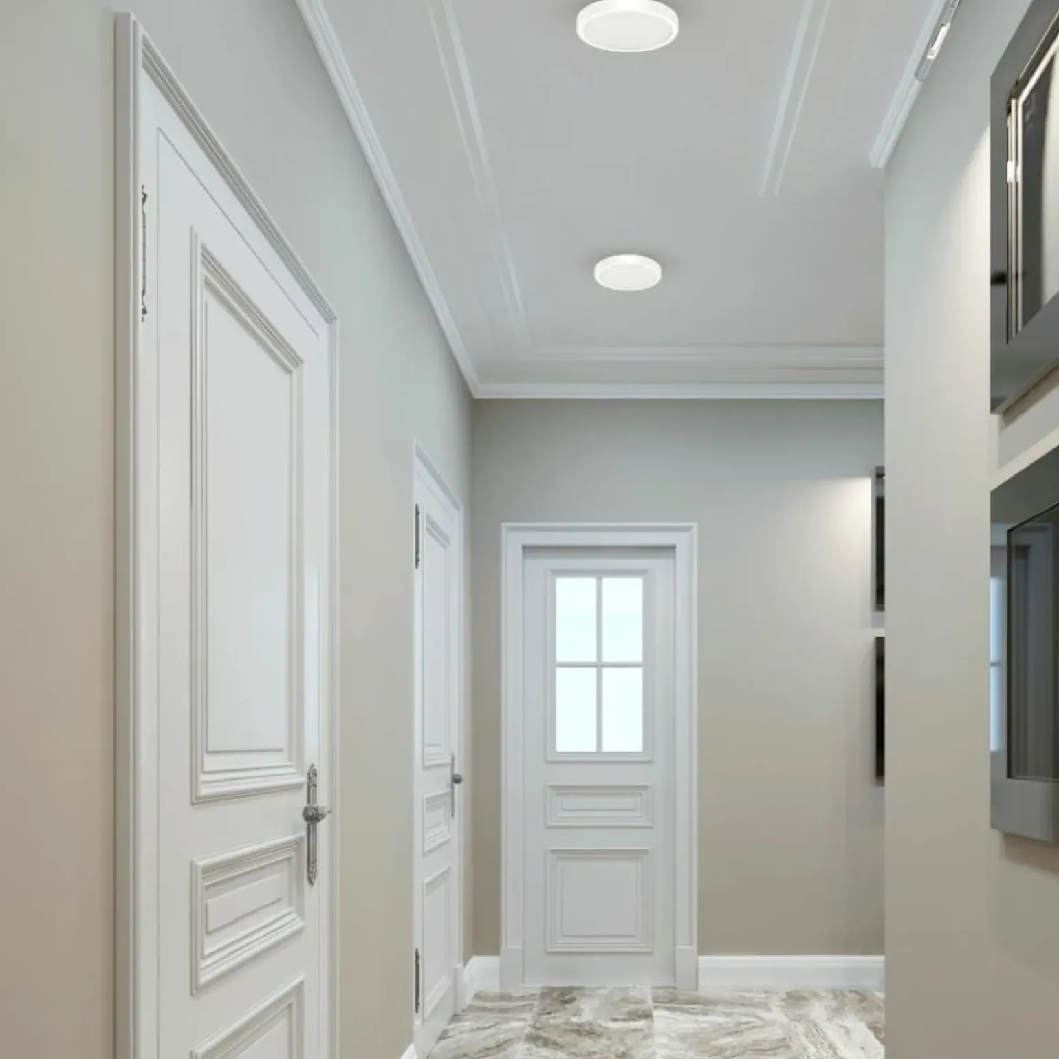 Sklep Kaja Biała, ledowa lampa sufitowa do łazienki ⌀18cm EKP0468 VERA | Kaja