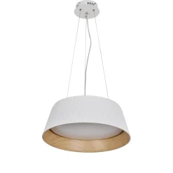 Cheap Biała, ledowa lampa wisząca, kolor drewna 31-24176 z serii UMBRIA | Kaja Oświetl Żyrandole Nowoczesne