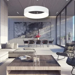 Best Sale Biała, ledowa lampa wisząca, regulowana wysokość ML6357 z serii OHIO | Kaja Oświ Żyrandole Nowoczesne