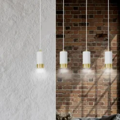 Clearance Biała listwa sufitowa z lampami wiszącymi 815/4 | Kaja Oświetlenie Żyrandole Nowoczesne