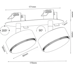 Sklep Kaja Biała listwa z 2 reflektorami, oprawa wpustowa ANT 3276 z serii DROP