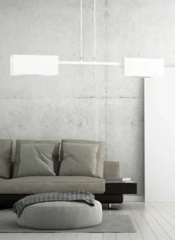 Best Biała, metalowa, dwustronna lampa wisząca 634/2 TOLOS | Kaja Żyrandole Nowoczesne