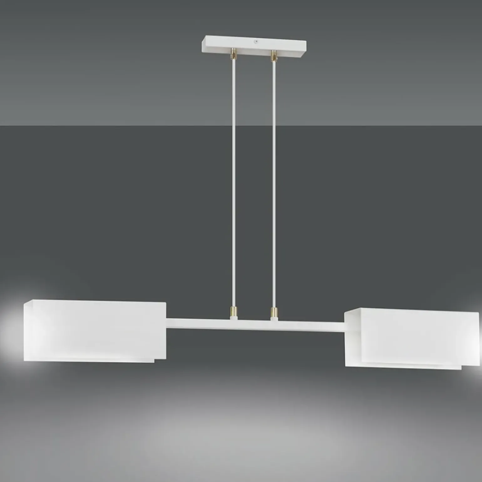 Best Biała, metalowa, dwustronna lampa wisząca 634/2 TOLOS | Kaja Żyrandole Nowoczesne