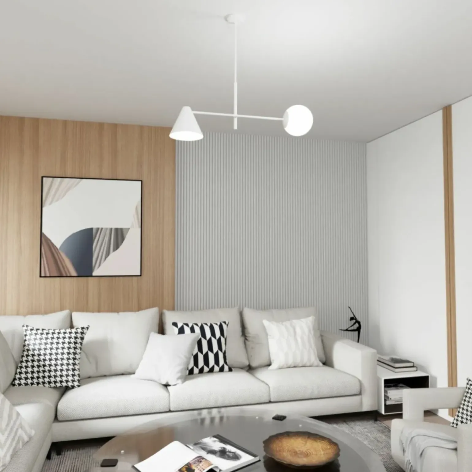 Clearance Biała, nowoczesna lampa do sypialni 1348/2 HERMES 2 WHITE | Kaja Żyrandole Nowoczesne