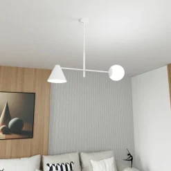 Clearance Biała, nowoczesna lampa do sypialni 1348/2 HERMES 2 WHITE | Kaja Żyrandole Nowoczesne