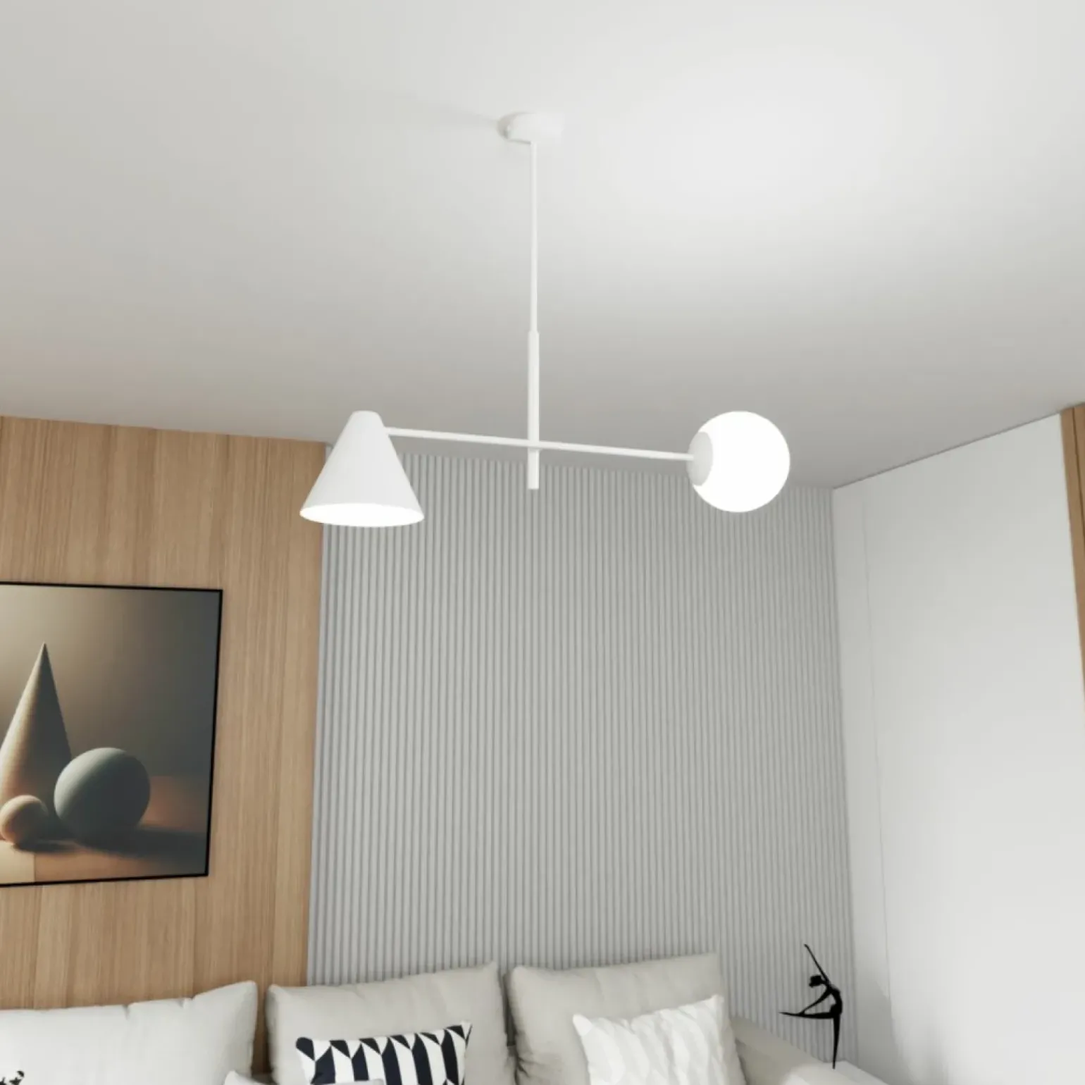 Clearance Biała, nowoczesna lampa do sypialni 1348/2 HERMES 2 WHITE | Kaja Żyrandole Nowoczesne