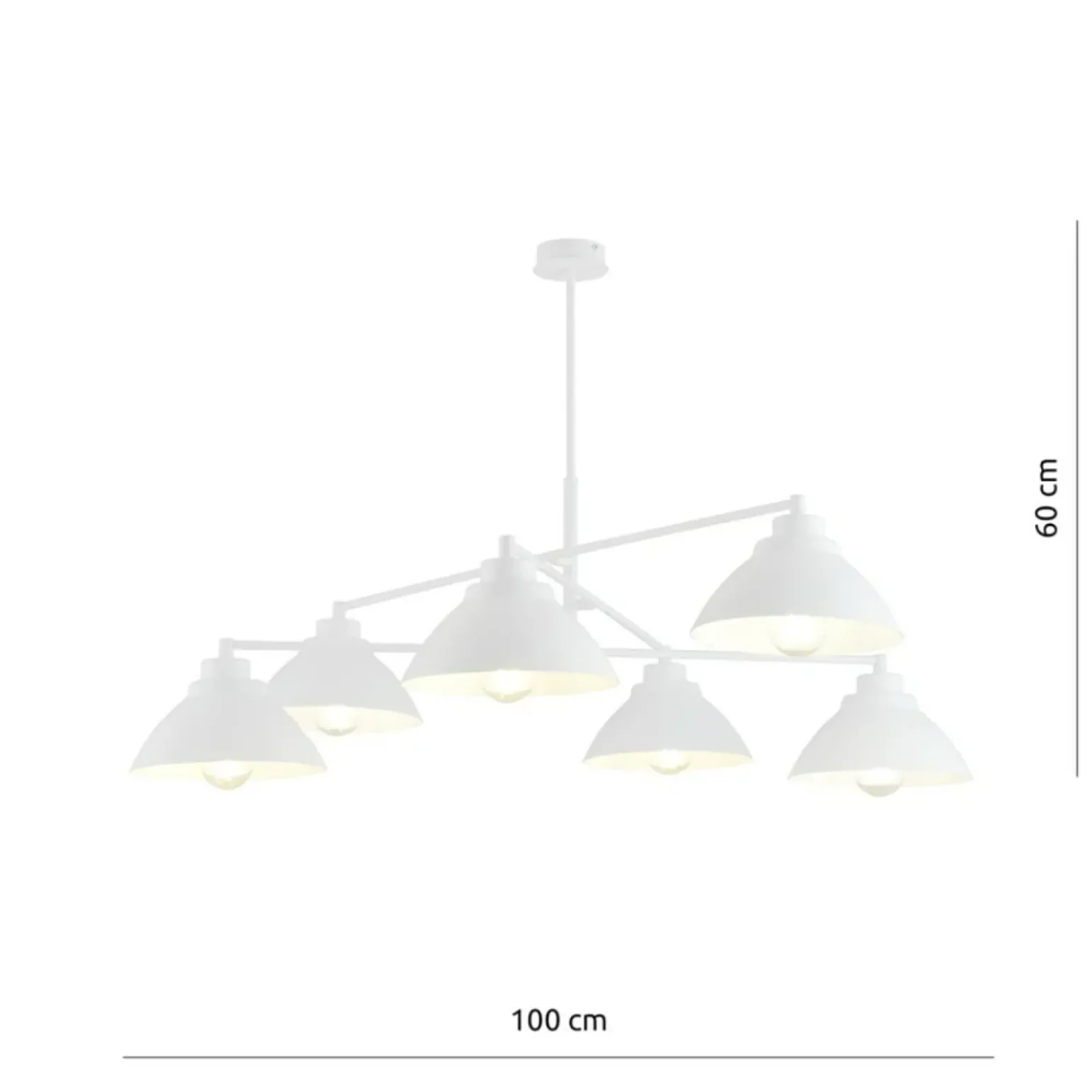 Store Biała, nowoczesna lampa wisząca do salonu 1212/6 z serii MAVERICK Żyrandole Nowoczesne