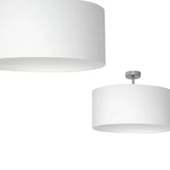 Best Biała, okrągła lampa sufitowa do sypialni ML6373 CASINO | Kaja Żyrandole Nowoczesne