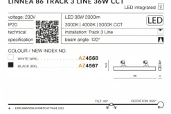 Sklep Kaja Biała płaska lampa LED do szyny 3-fazowej AZ4568 LINNEA | Kaja