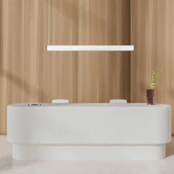 Best Biała, pozioma listwa LED na zwisach TK 18079 LUXE WHITE | Kaja Żyrandole Nowoczesne