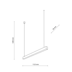 Best Biała, pozioma listwa LED na zwisach TK 18079 LUXE WHITE | Kaja Żyrandole Nowoczesne