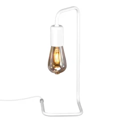 Sklep Kaja Biała, prosta, nowoczesna lampka stołowa K-4044 PEKA | Kaja