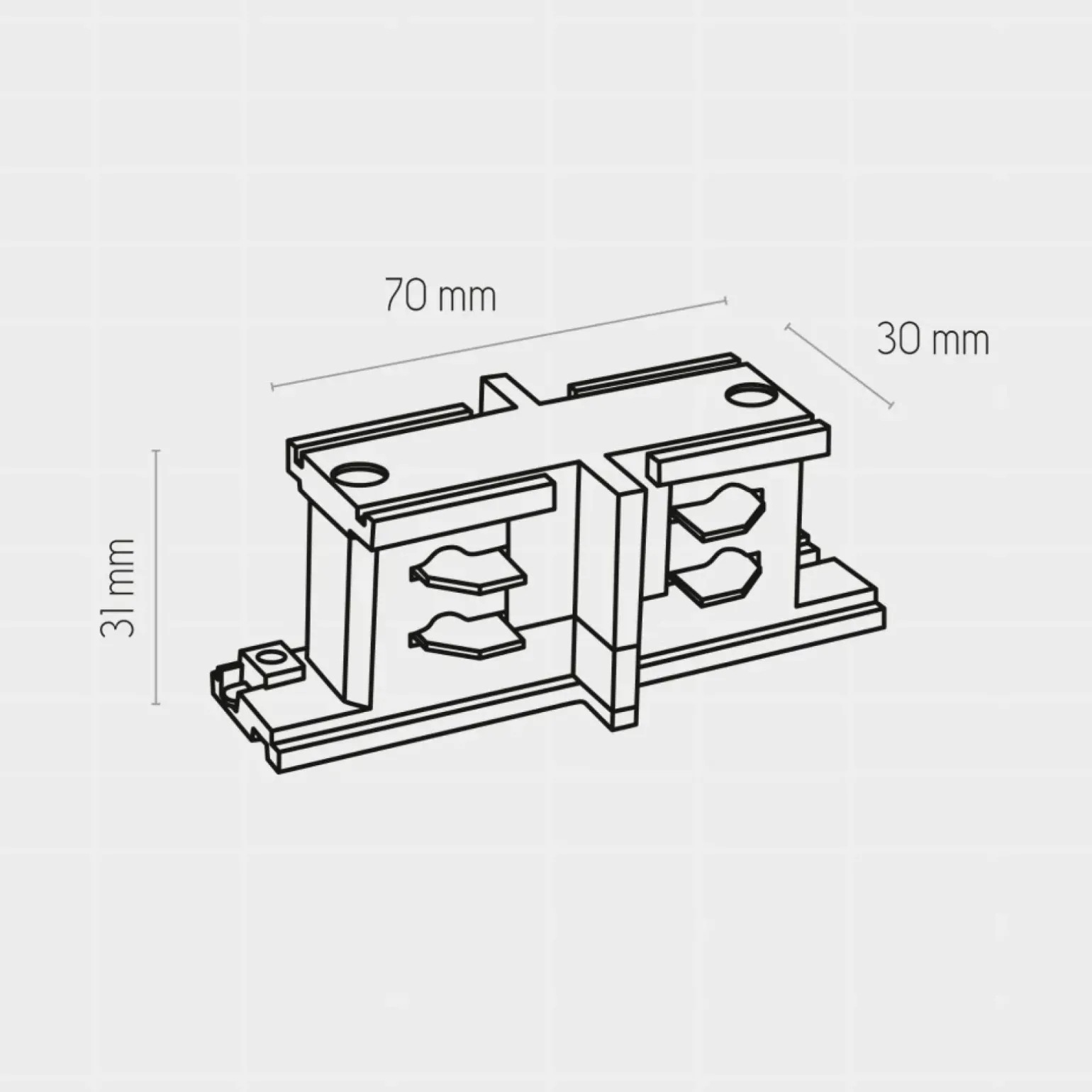 Sklep Kaja Biała, prosta złączka do szynoprzewodu ZM 8020 z serii SZ.TRÓJOBWODOWA