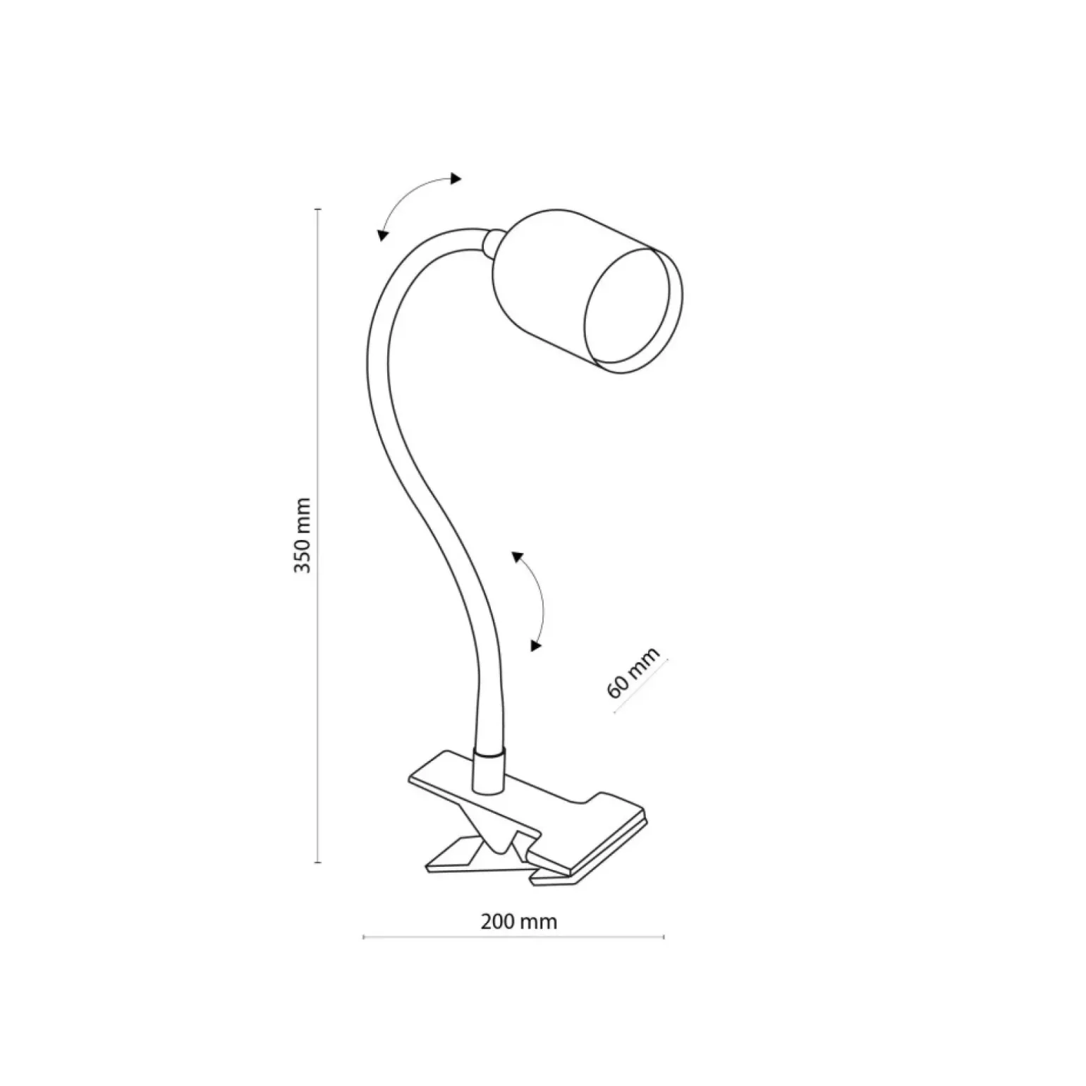 Sklep Kaja Biała, regulowana lampka biurkowa na klipsie TK 4559 z serii TOP