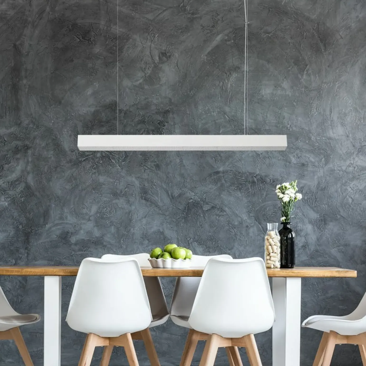 Sale Biała, szeroka lampa LED 120cm LP-1201/1P L WH SMART MIRA L | Kaja Żyrandole Nowoczesne