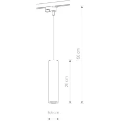 Sklep Kaja Biała, wisząca głowica do szyny jednofazowej 9338 | Kaja Oświetlenie
