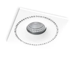 Sklep Kaja Białe, kwadratowe oczko podtynkowe z kryształkami AZ1474 SIMON | Kaja