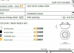 Sklep Kaja Białe oczko podtynkowe wpustowe ruchome AZ3398 NEMO | Kaja Oświetlenie