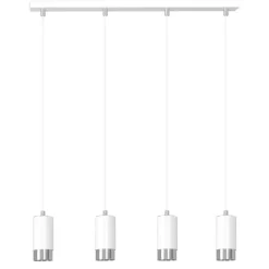 Flash Sale Biało srebrna lampa wisząca nad stół w jadalni 814/4 | Kaja Żyrandole Nowoczesne