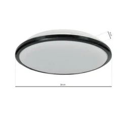 Sklep Kaja Biało-czarny plafon sufitowy, ochrona IP44 ML6404 z serii TERMA | Kaja Oświetlen