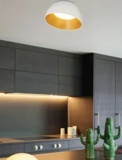 Sklep Kaja Biało-drewniana lampa sufitowa plafon 13-24169 TRENTO | Kaja