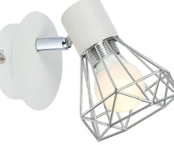 Sklep Kaja Biało-srebrna lampa z drucianym kloszem 91-61331 VERVE | Kaja