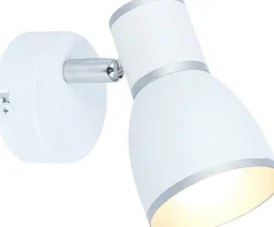 Sklep Kaja Biało-srebrny kinkiet, ruchoma głowica 91-63366 FIDO | Kaja