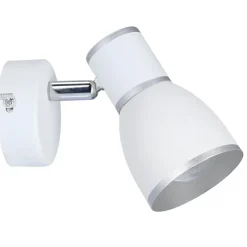 Sklep Kaja Biało-srebrny kinkiet, ruchoma głowica 91-63366 FIDO | Kaja