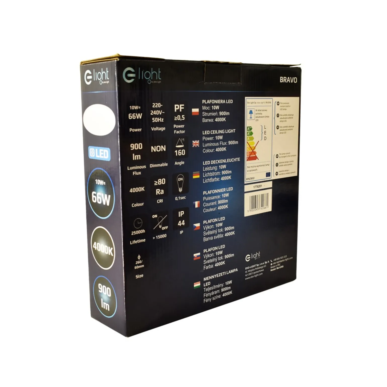 Sklep Kaja Biało-srebrny plafon LED ⌀26cm 4000K ML4266 BRAVO | Kaja Oświetlenie