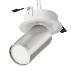 Sklep Kaja Biało-srebrny reflektor podtynkowy tuba C048CL-U-1WS z serii FOCUS S