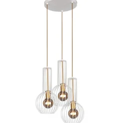 Store Biało-złota, druciana lampa wisząca K-4527 ARVI WHITE | Kaja Żyrandole Nowoczesne